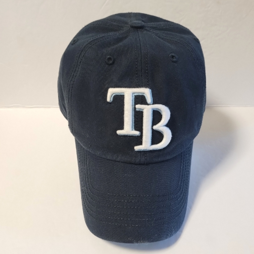 Tampa Bay Rays fitted ball cap Sz Large 47 brand Navy Blue
